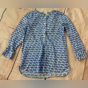 CREWCUTS Girls Long Sleeves Elephant Print Tunic Top Size 6/7 Cotton